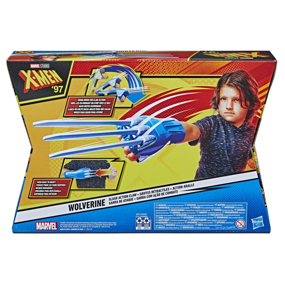Marvel Studios X-Men '97 Wolverine Action-Kralle Rollenspielzeug, Superhelden-Spielzeug für Kinder ab 5 Jahren, Blue