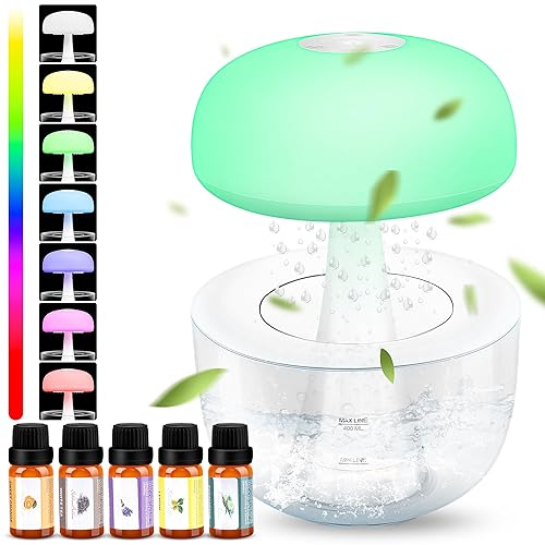 Rain Cloud Humidifier Water Drip, Mushroom Rain Cloud Diffuser with