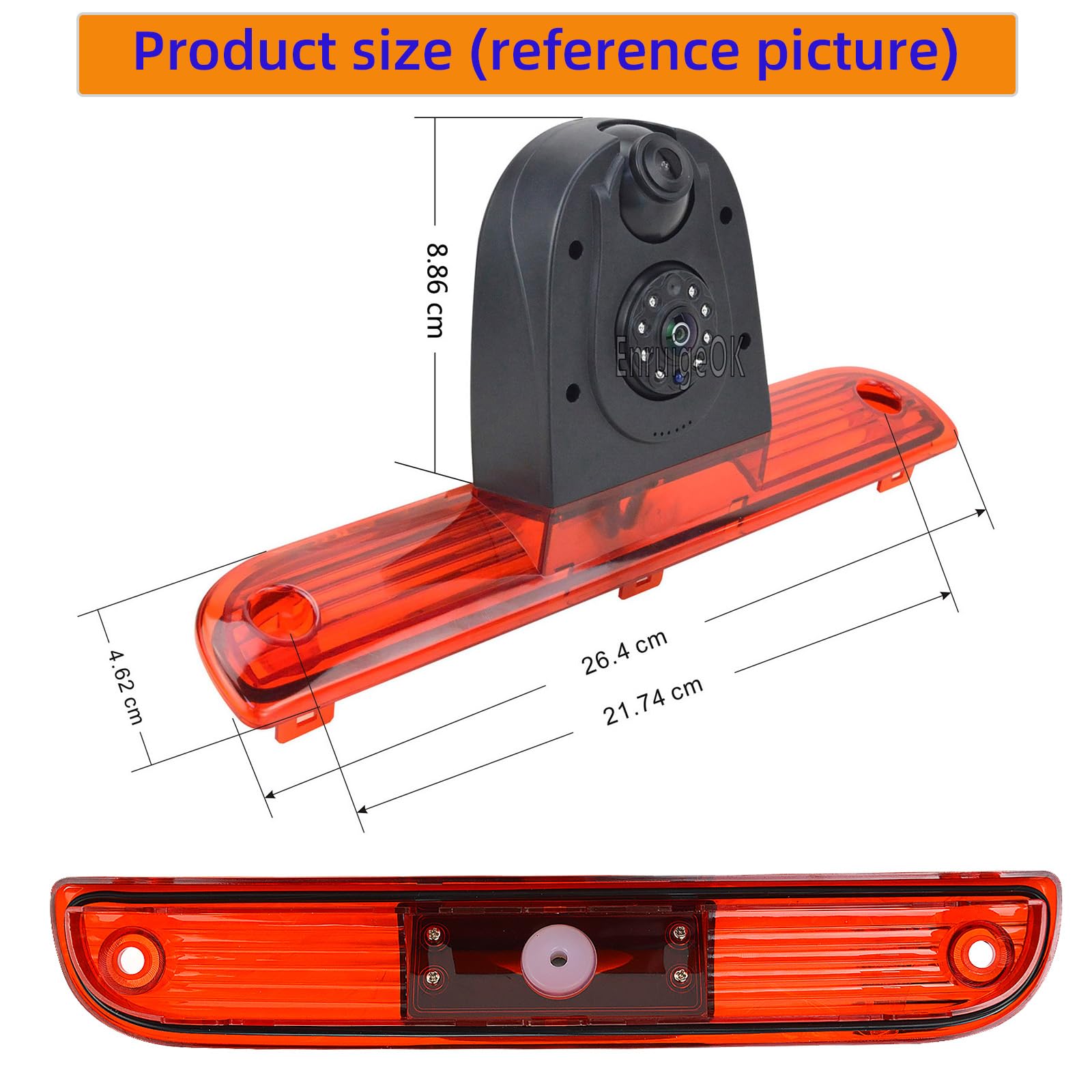 Cámara de visión trasera doble lente con luz trasera y pantalla de 6,86 pulgadas, espejo retrovisor dividido en dos partes para Peugeot Boxer, Citroën Relay, Fiat Ducato Van (2006-presente)