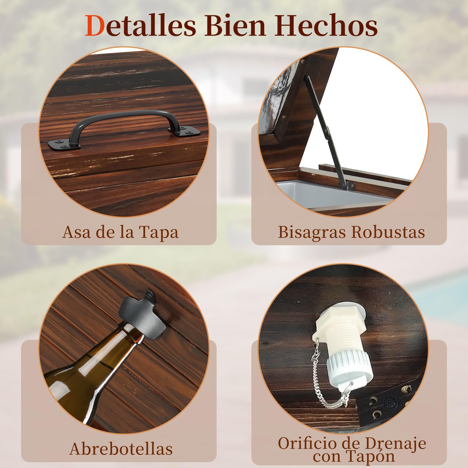 COSTWAY 51L Carrito Nevera con Ruedas, Enfriador de Madera para Patio, con 2 Estantes Plegables y Abrebotellas, Enfriador de Bebidas al Aire Libre para Fiesta, Jardín Trasero