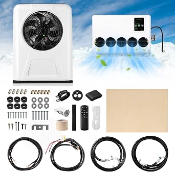 Universal 12v air conditioner,Truck Agricultural Vehicle Bus Van Excavator Tractor RV air conditioner Voltage 12V