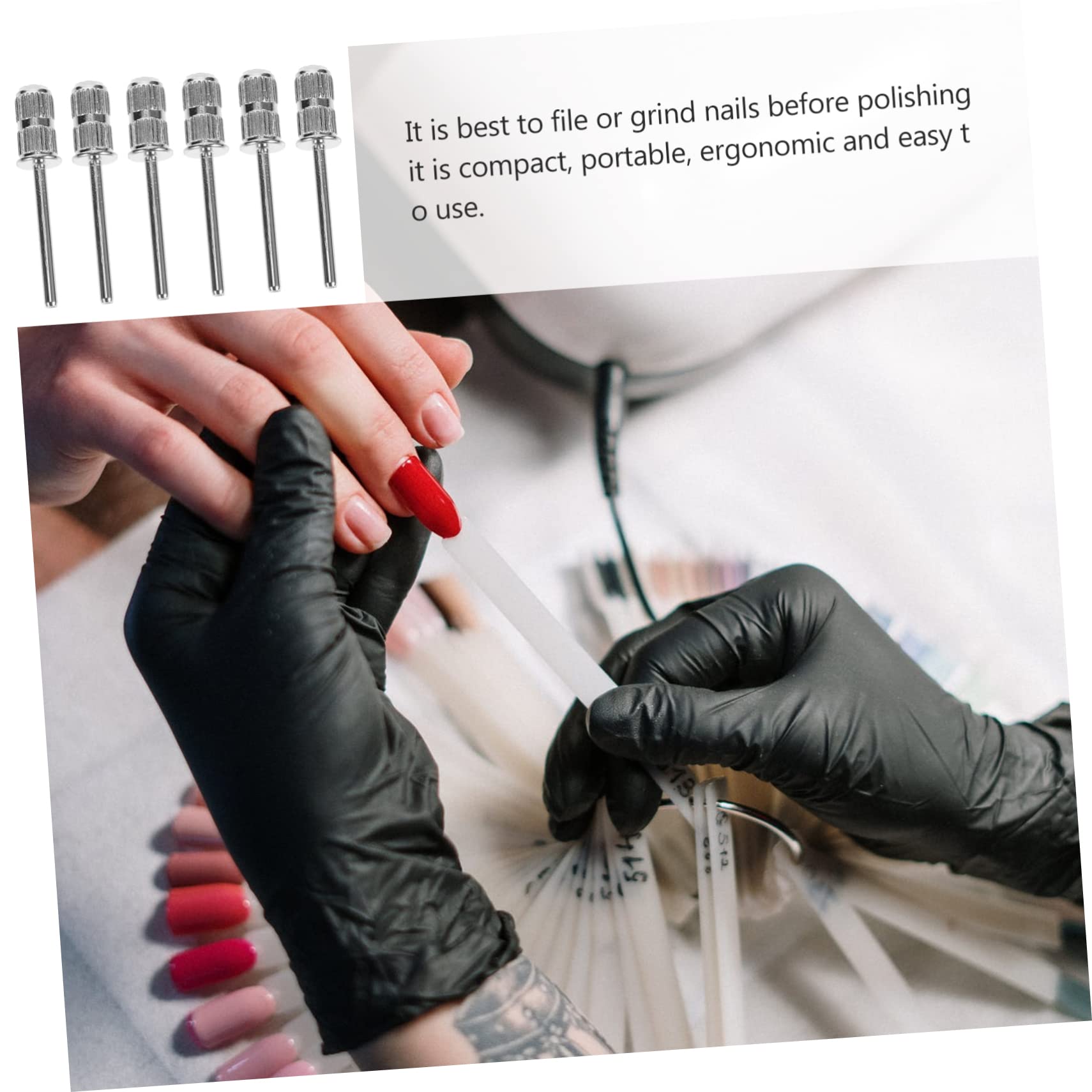 60pezzi Punta Trapano Unghie Per Manicure e Pedicure Accessori Per Unghie Professionali Resistente Alla Corrosione e Facile Da Pulire Per Estetista e Uso Domestico