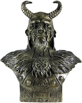 PTC 11 Inch Loki Armored God with Horns Head and Bust Statue Figurine