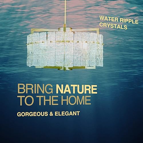 Miniatura 2 de Modernos candelabros de cristal dorado para comedor, lámpara de vidrio ondulado de lujo, elegante iluminación redonda de granja para isla de cocina,