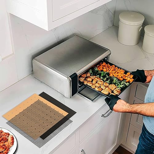 Miniatura 7 de WMKGG Juego de forros cuadrados para freidora de aire de 12 pulgadas, paquete de 3 alfombrillas antiadherentes reutilizables para horno tostador