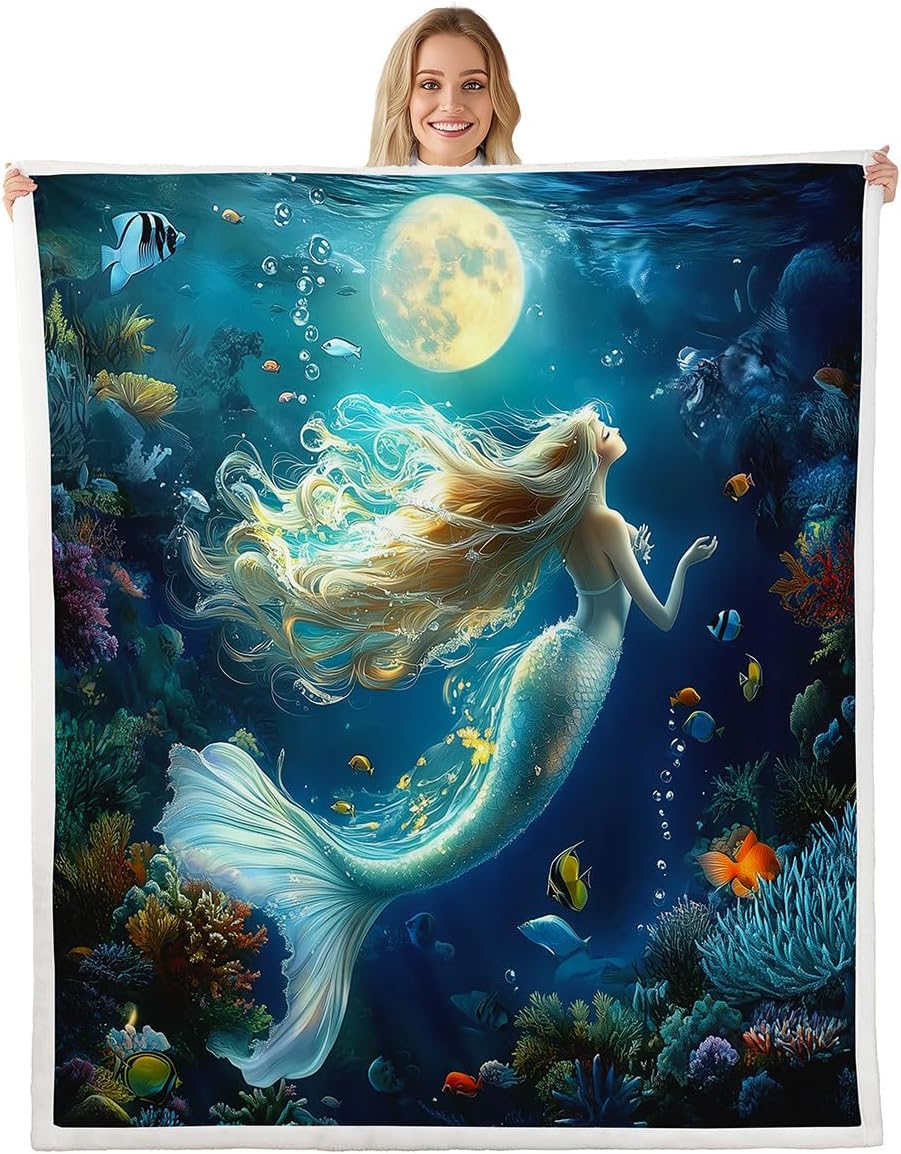 Castle Fairy Romantic Floral Kids Flannel Blanket,Pink Rose Flowers Watercolor Fuzzy Blanket for Children,Music Notes Print Beige Polyester Throw Blanket for Couch, Twin Size (60 x 80 Inch)