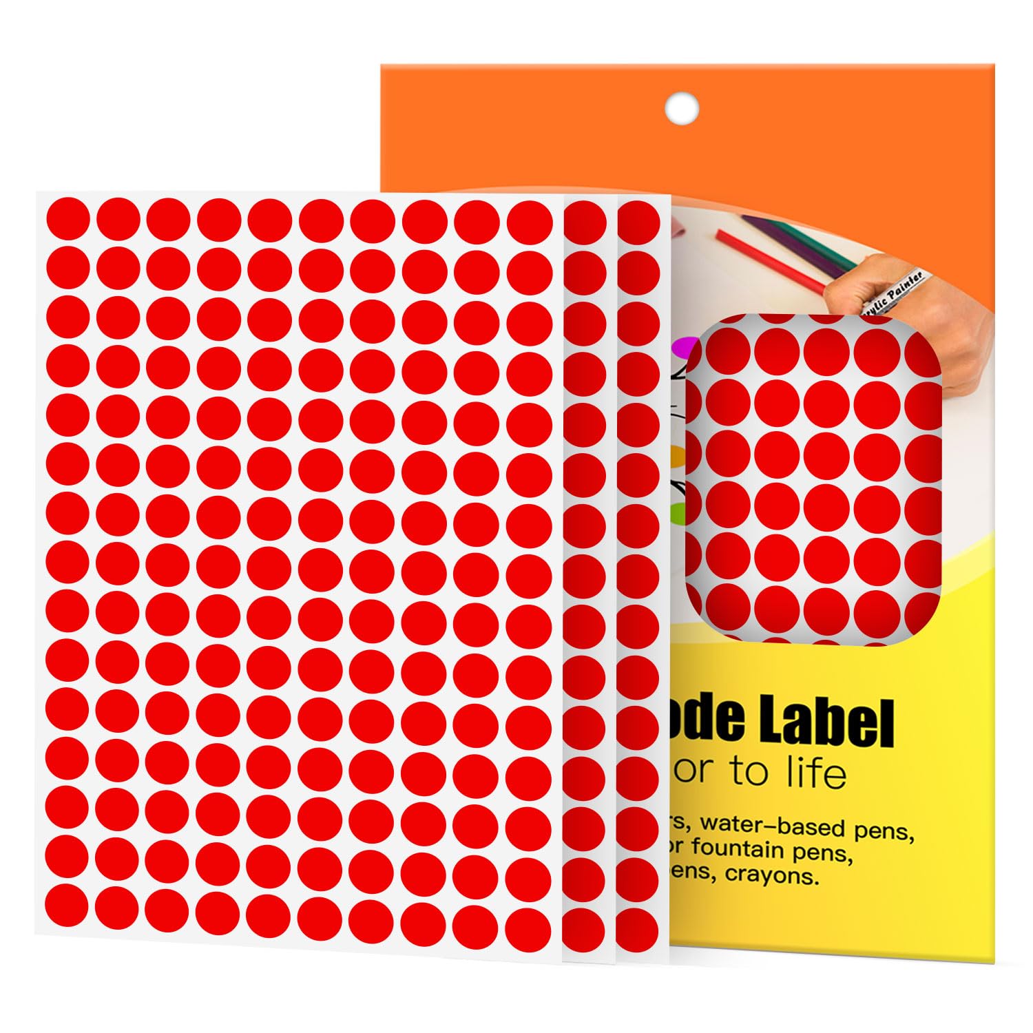 WANSTE 1/2 Inch Red Dot Stickers,1500 Pcs Round Color Code Labels,Small Circle Price Sticker for Classroom Organization,Home,Office