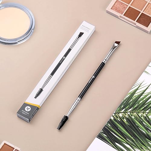 Miniatura 7 de Kingmas - Cepillo doble para cejas, cepillo profesional para cejas anguladas y brocha para cejas (negro)