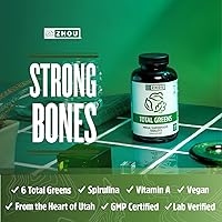 Vista 3 de Zhou Total Greens - Suplementos Super Greens, píldoras vegetarianas diarias, tabletas de superalimentos, suplementos vegetales para adultos
