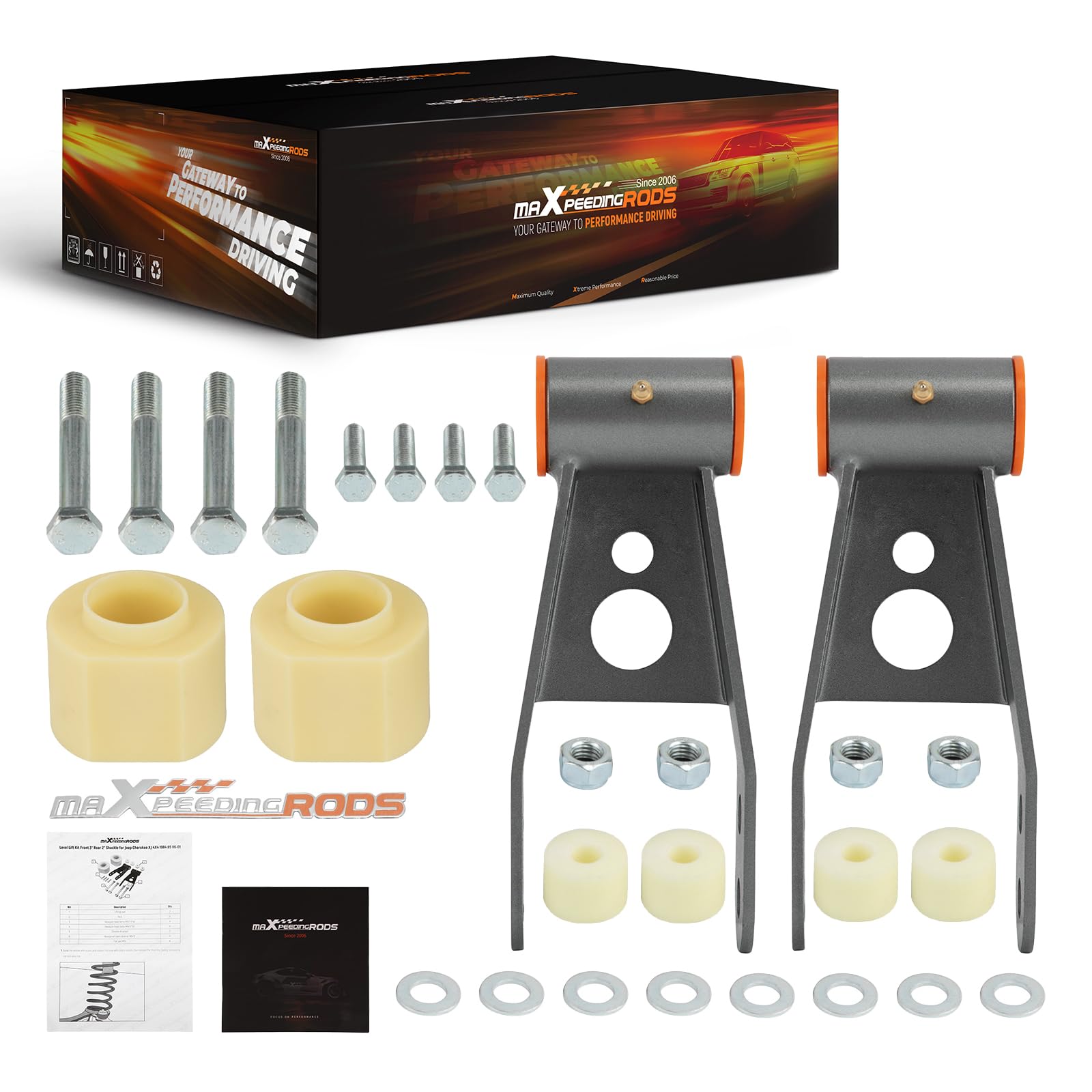 maXpeedingrods Kit de elevación de 3'' + 2'' para Jeep Cherokee XJ 4WD 1984-2001