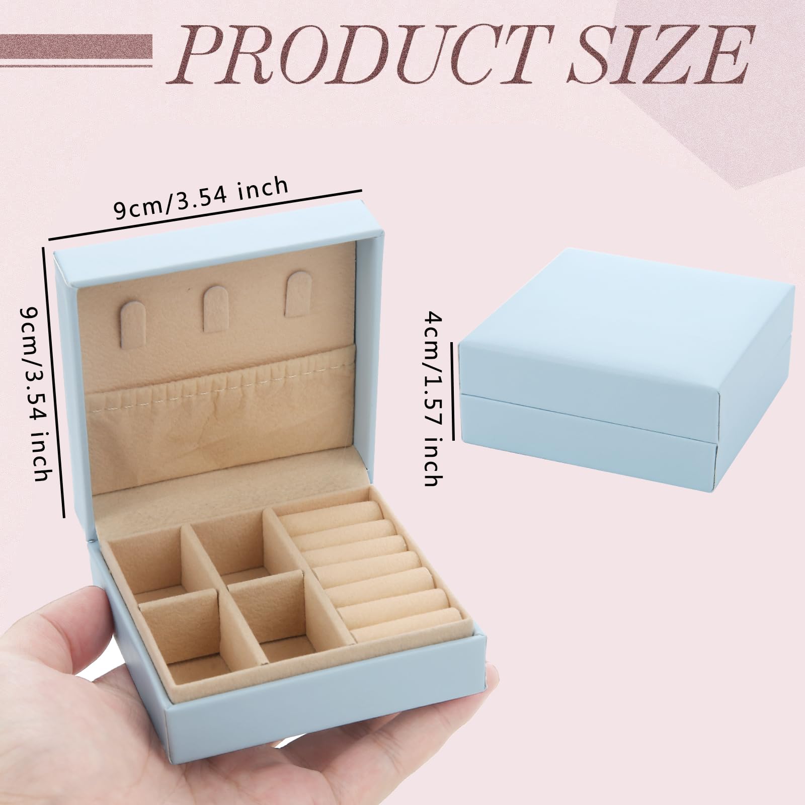 Ciulaiy Bridesmaid Proposal Gifts Travel Jewelry Case Wedding Party Favors Small Jewelry Box Bridesmaid Gift ideas Boxes Mini Storage Organizer Box(6, Blue)