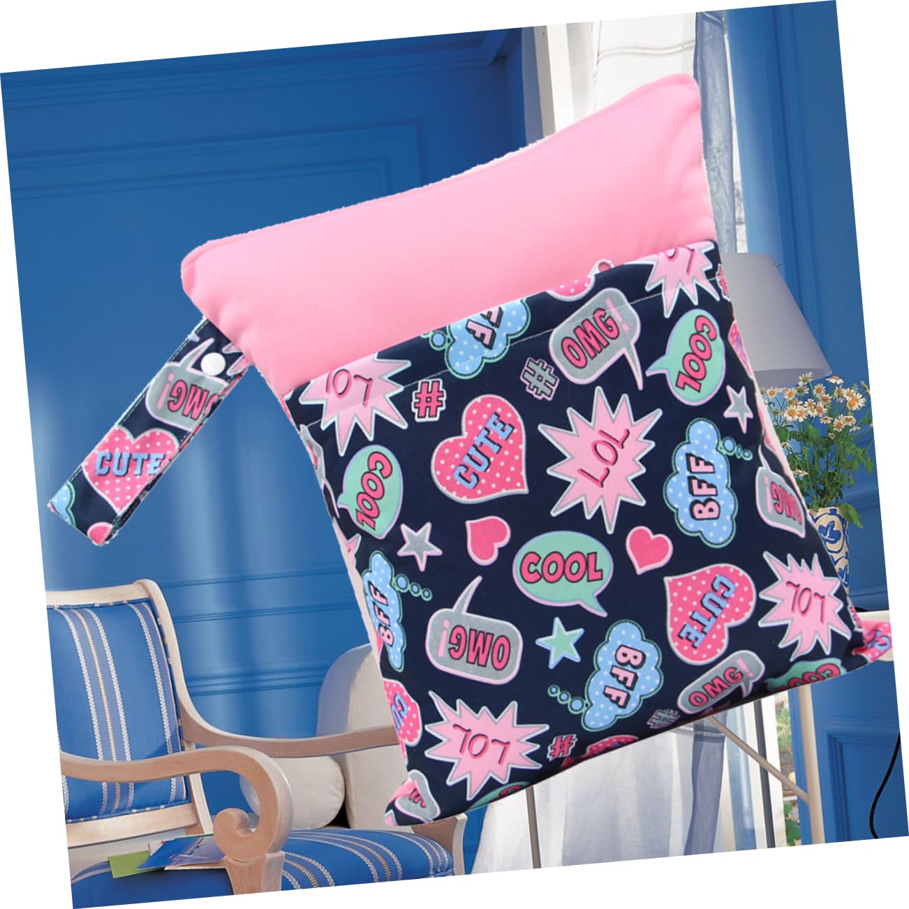 TOYANDONA 3stücke Farbenfrohe Wickeltasche Mit Reißverschluss Wasserdichter Stoffbeutel Mit Zwei Fächern Und Praktischem Tragriemen Für Wickelbedarf Kosmetik Und Mehr