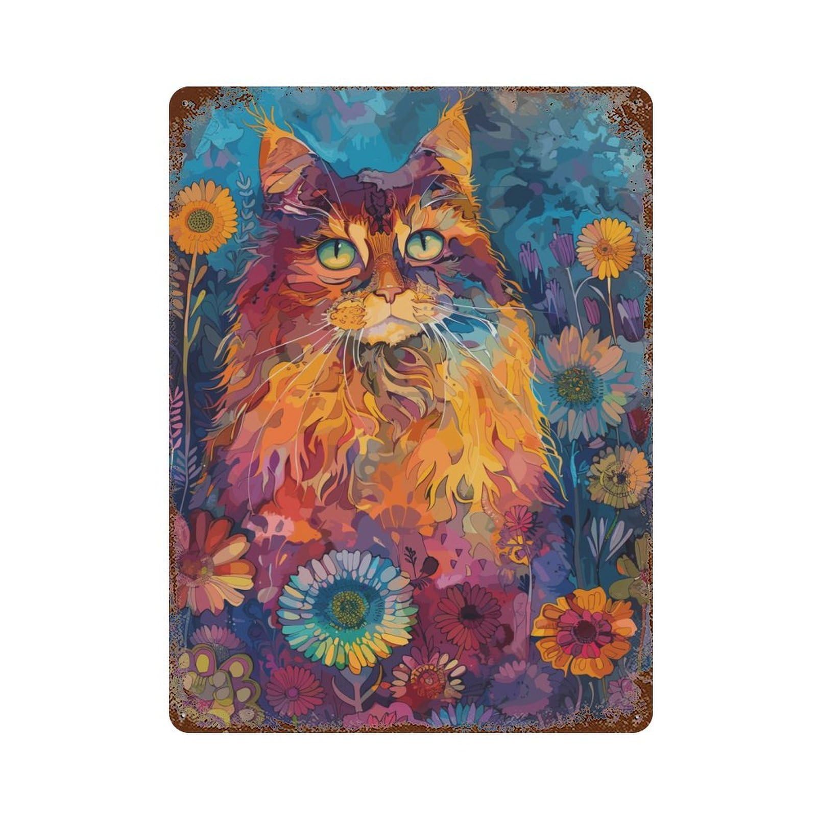 Maine Coon Decorative Tin Sign 15.7"x11.8", Retro Wall Decor for Living Room, Hallway And Home Decor