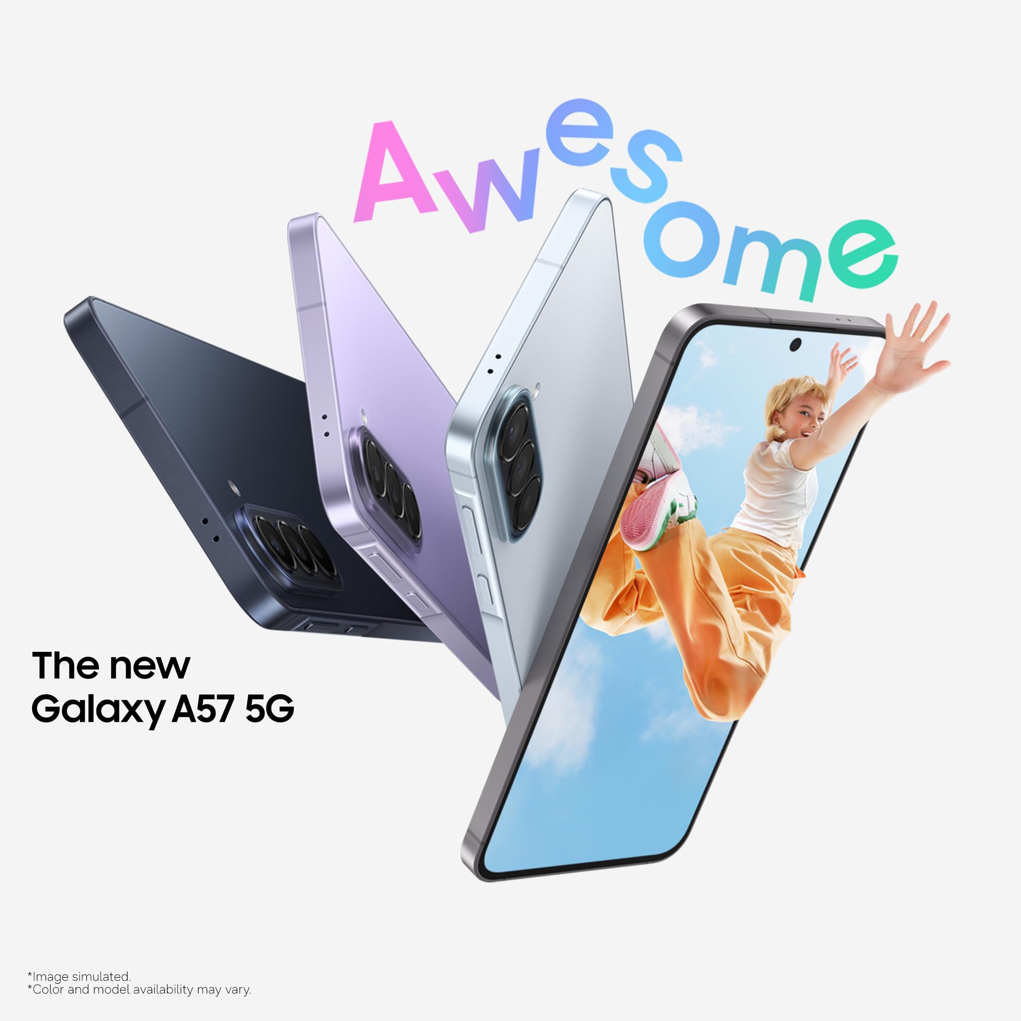 Samsung Galaxy A57 5G, Slim Smartphone, Awesome Intelligence Features, 8GB, 256 GB Strorage, 50MP Wide-Angle Camera, Up To 2-Day Runtime, Awesome Lilac, 3 Year Extended Warranty - 5