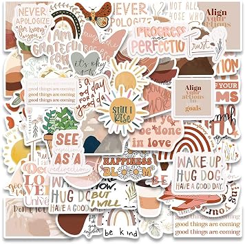 ملصقات 50PCS Vintage Inspirational ، ملصقات جمالية عاطفية للنساء البالغات الأطفال المراهقين ، ملصقات إيجابية مقاومة للماء من الفينيل للكمبيوتر المحمول ، زجاجات المياه ، حافظة الهاتف ، سجل القصاصات ، مجلة   