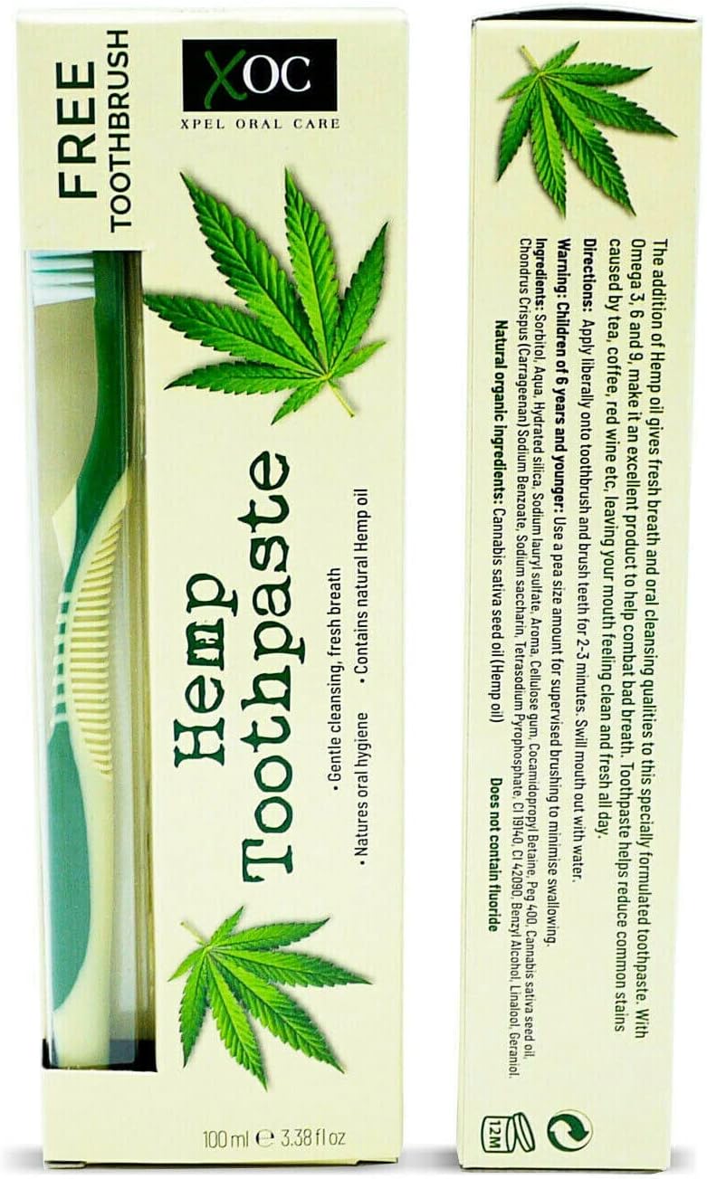 Hemp Toothpaste Fluoride Free Toothpaste 100ml Contains Natural Hemp