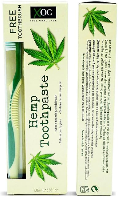 Hemp Toothpaste Fluoride Free Toothpaste 100ml Contains Natural Hemp Oil (1 Pack)