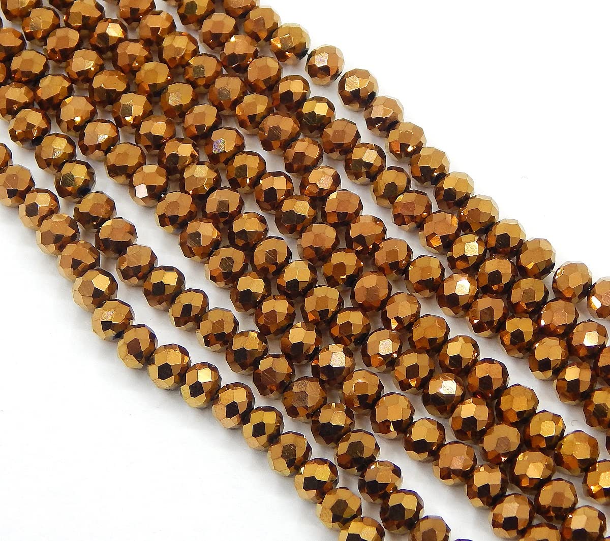 Perlin 65 perline ceche di cristallo di Boemia, 8 x 6 mm, in vetro ceco, perline sfaccettate (nero metallizzato
