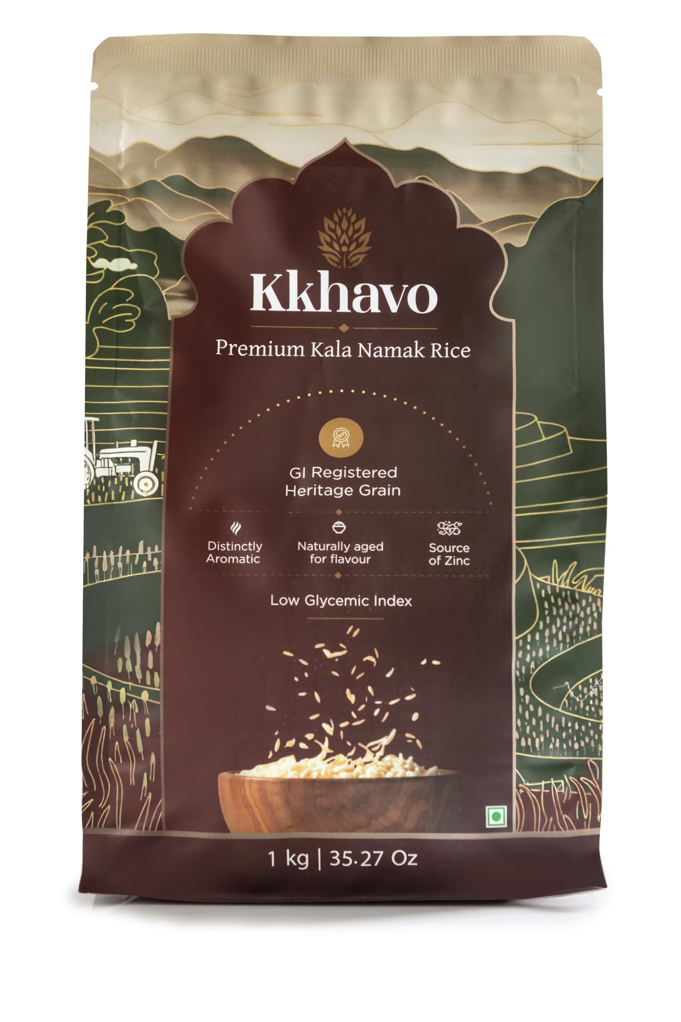 Kkhavo Kala Namak Rice| 2x protein | Diabetic & gut friendly | Gluten Free &Vegan | Distinctly aromatic| Non GMO (1kg)-image-39