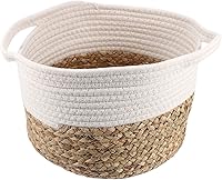 Vista 1 de NUOBESTY Cesta de almacenamiento tejida Soporte de almacenamiento para niños Contenedor tejido de juguete para bebé, papelera para ropa sucia, cesta