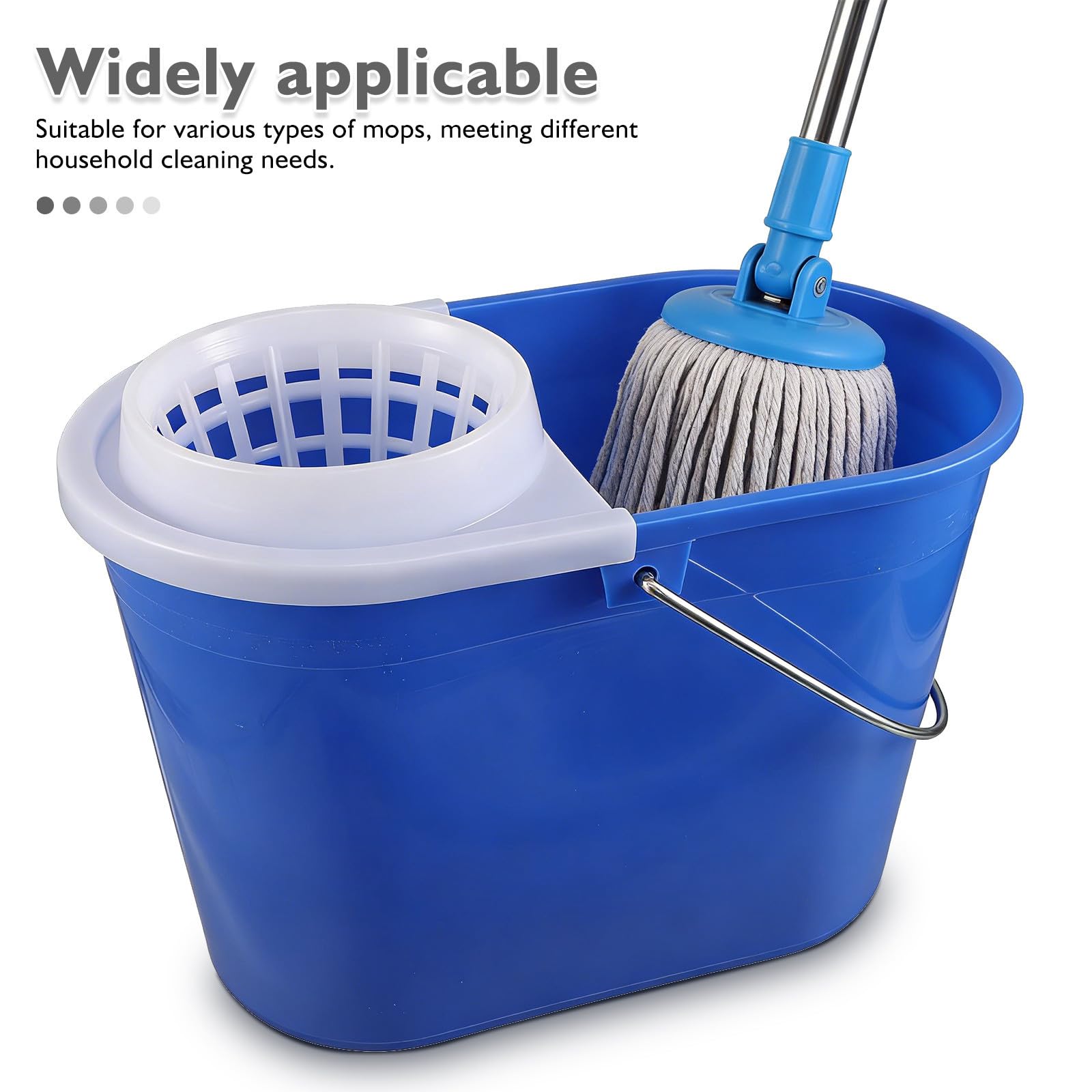 Cubo Integrado Escurridor Fregona de Plástico con y Azul Asa