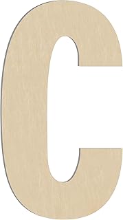 HILAZA 17 Inch Large Wooden Letter C, 1/4 in Thick Big Wood Letter for Wall Decor Crafts