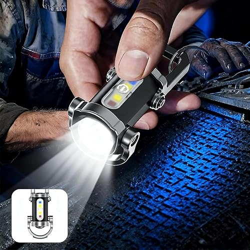 Miniatura 6 de Mini llavero recargable linterna  USB recargable portátil y ligero camping senderismo (2 piezas)