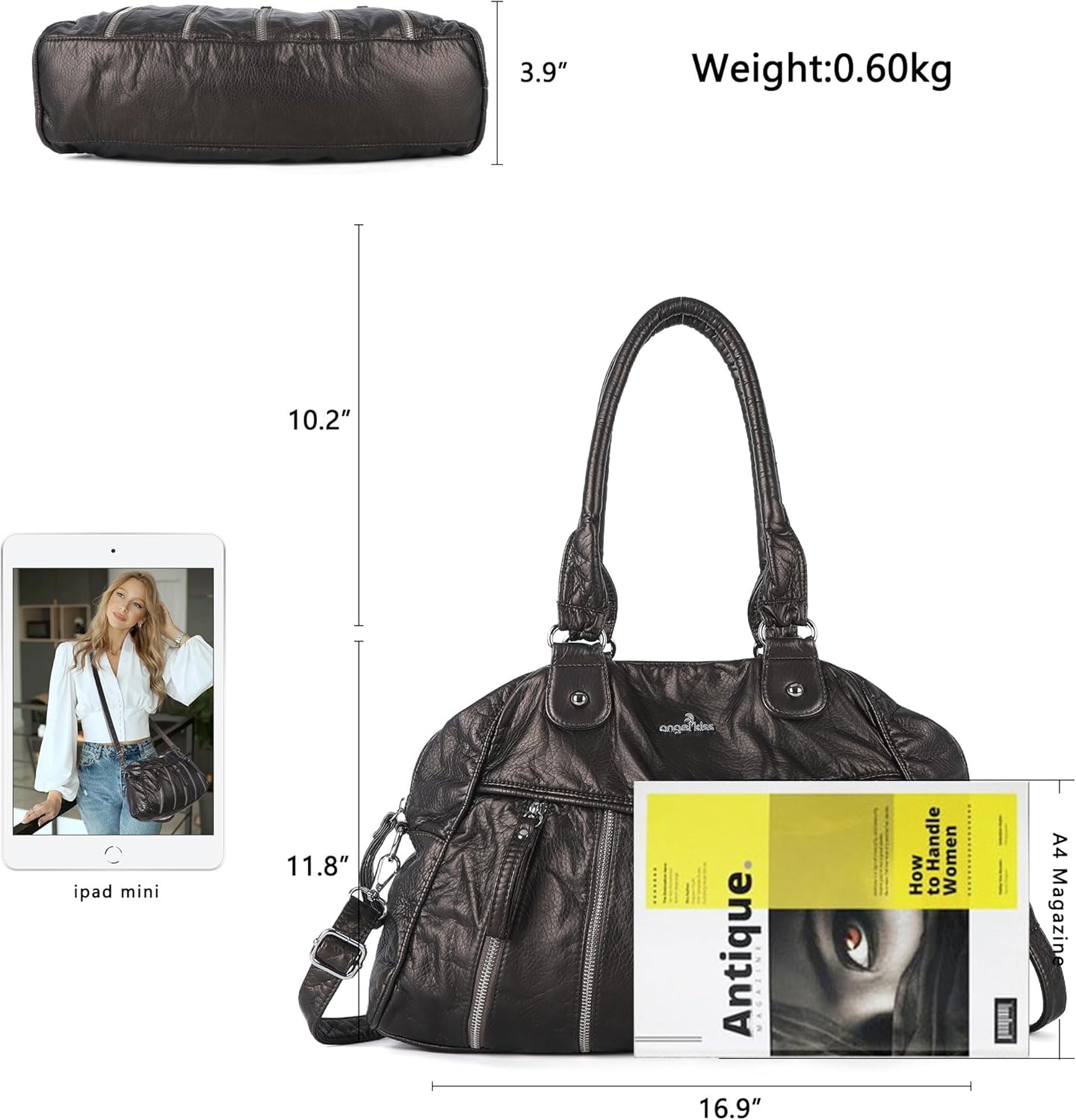 Angel Kiss Purses for Women Trendy Soft Shoulder Purses and Handbags Hobo Bags