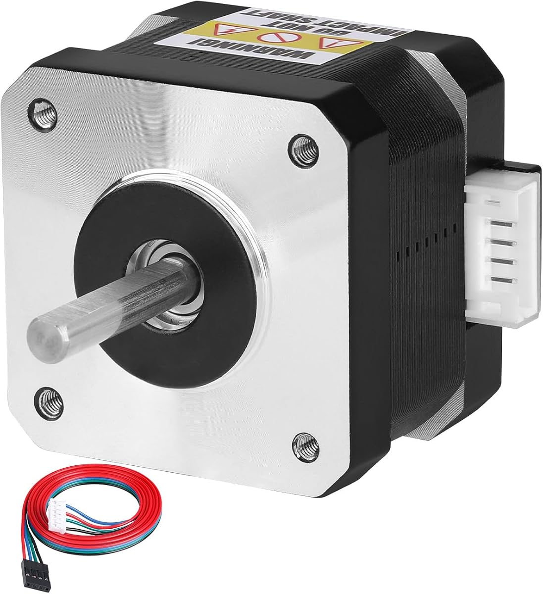 Nema 17 Stepper Motor 42x34mm 0.29Nm (41.07oz·in) 0.4A 30Ω Bipolar | 42 Stepper Motor High Torque 1.8‌°‌ 2 Phase Shaft 24mm φ5mm 4-Lead Cable 1M for 3D Printer DIY Robot CNC Machine