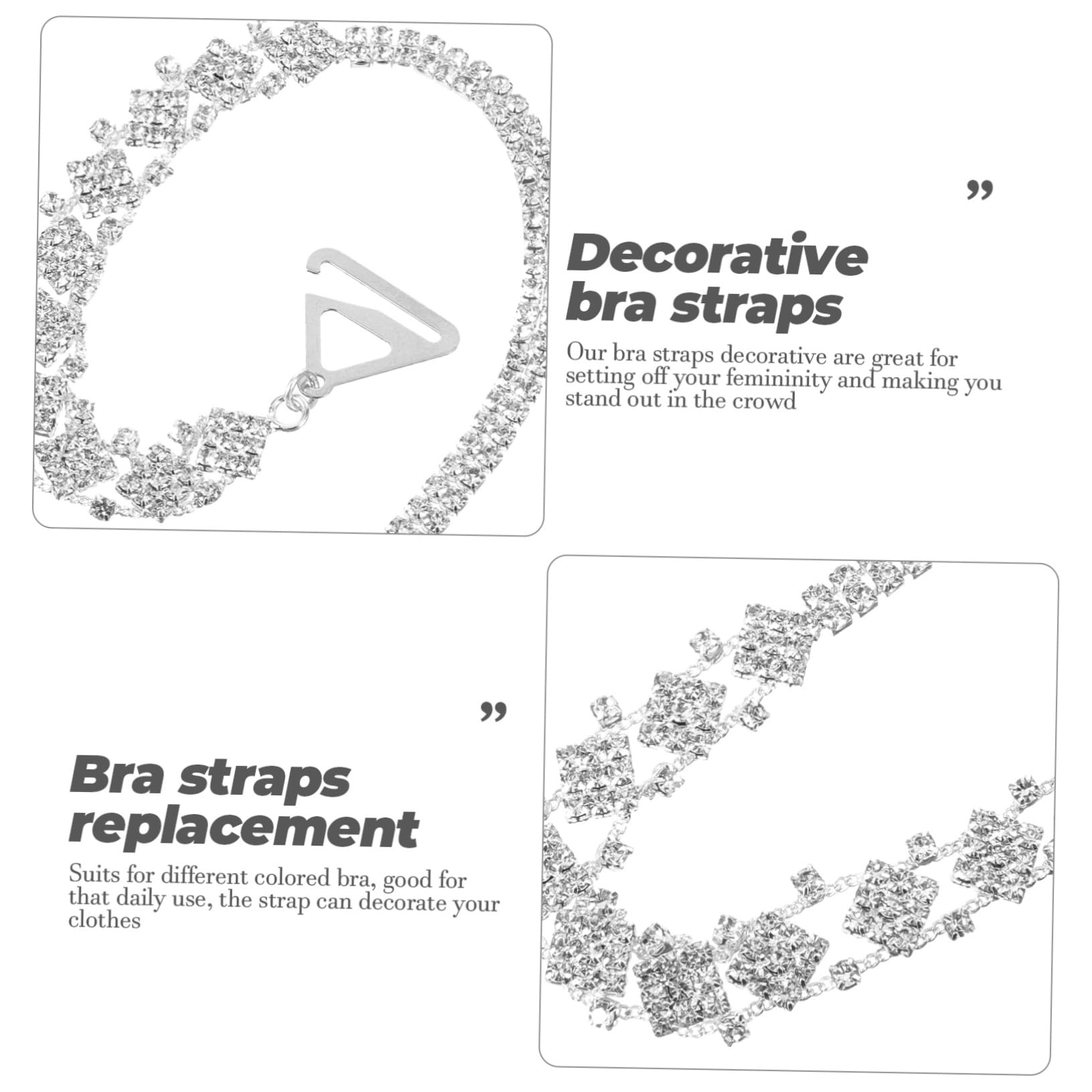 LIFKOME Correas Para El Vestido Sujetador Sin Tirantes Sin Costuras Doble Más Correas De Vestir Para Vestido Sin Tirantes Cadena De Sujetador De Metal Acrílico Silver