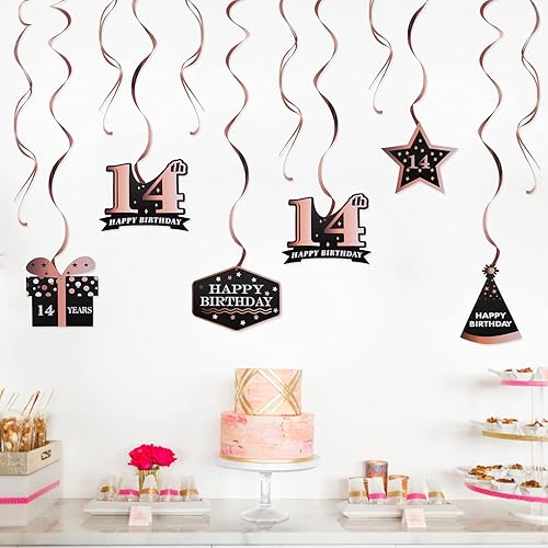 Miniatura 191 de LINGTEER Happy 65th Birthday Decorations Set - 12Pcs Black & Gold Swirls Streamer,Happy Birthday Bunting Banner,Cheers to 65 Years Old Bday Party