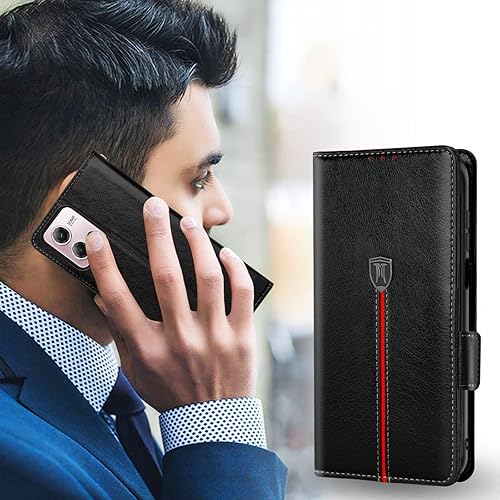 Miniatura 7 de Funda para Motorola Moto G Stylus 5G 2023, con ranuras magnéticas de cuero para tarjetas, cartera, funda protectora de TPU con función atril, funda