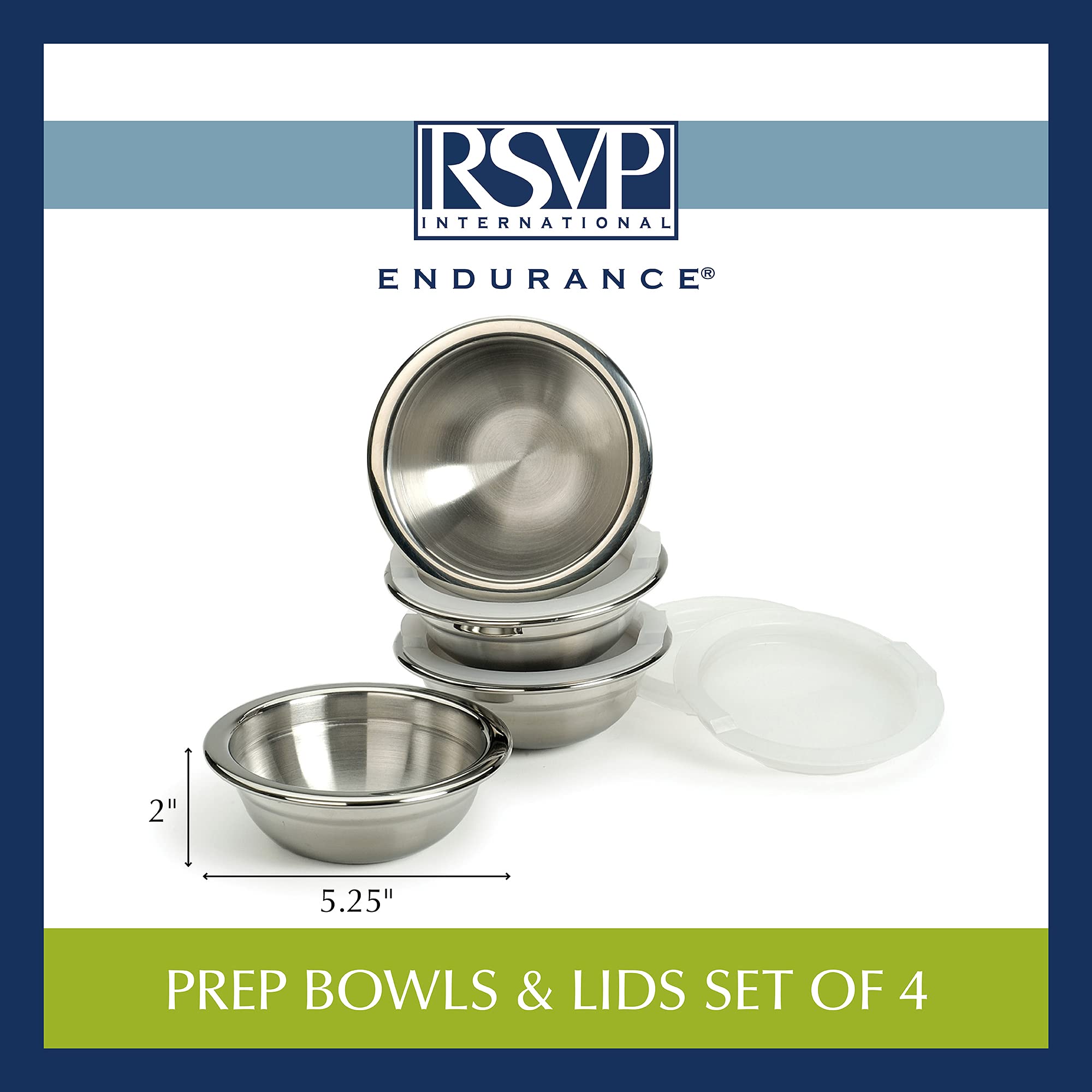 Amazon | (1, Silver) - 8 Piece Stainless Steel Prep Bowls Set with