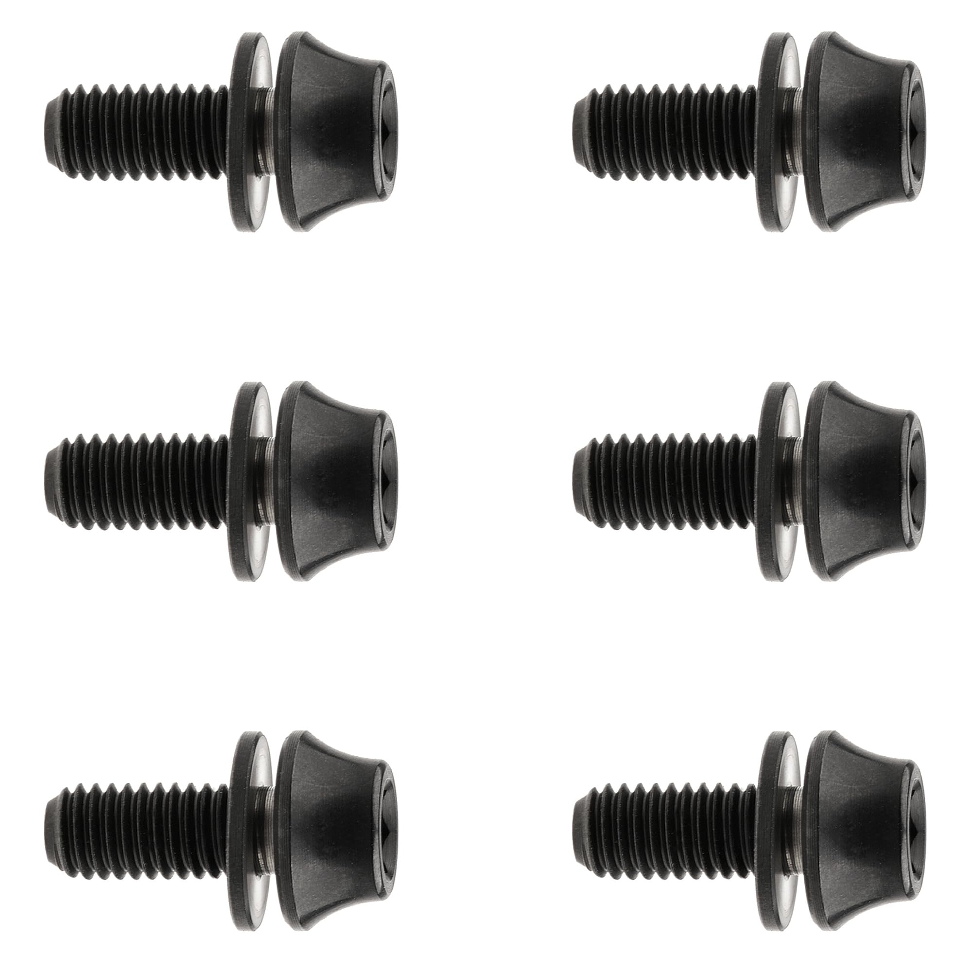 DWAMMEBRS Bolt M5x12mm Ti Screws with Washer For Bike Water Bottle Cages Pack of 6(Black)