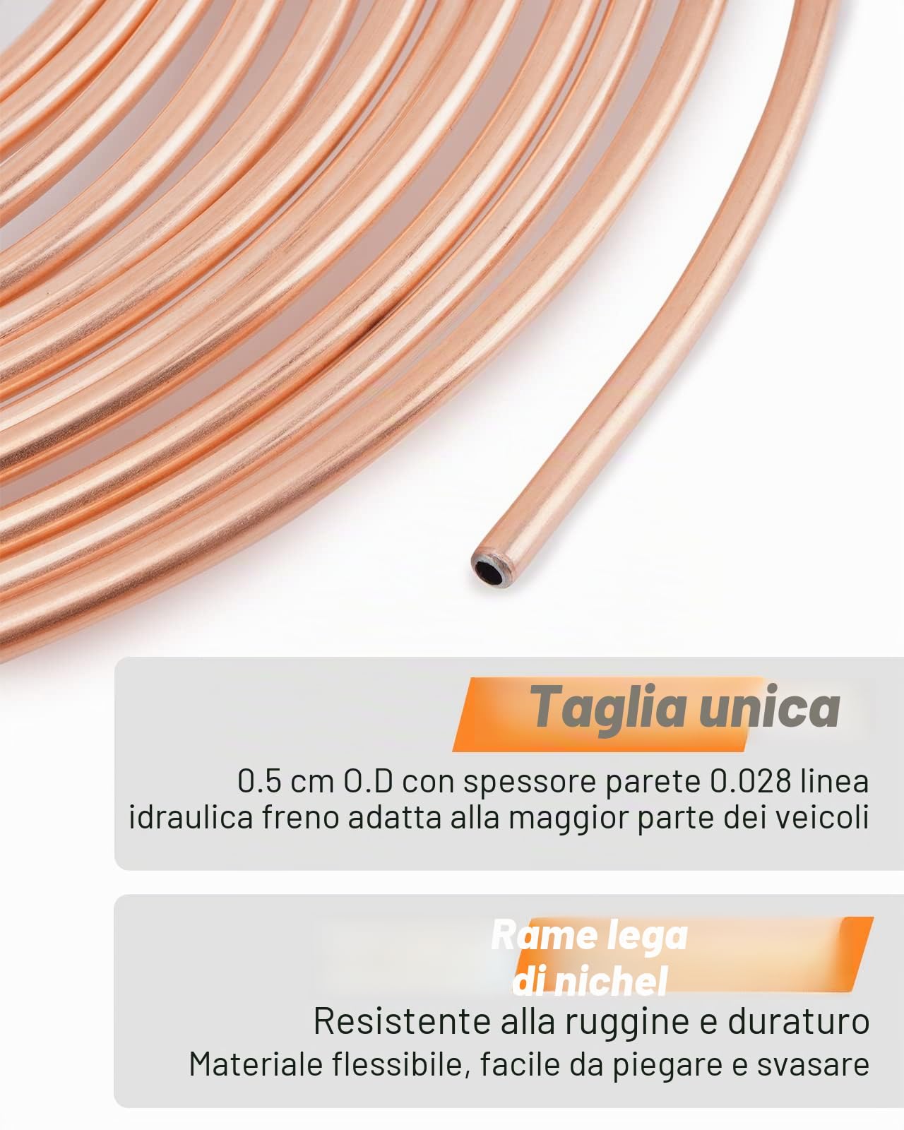 Kit di Torcitura per tubo di Freno, 7m Tubo di Freno Ø 4,75 mm Rame-Nickel Kit, per tubi di rame ed alluminio morbide