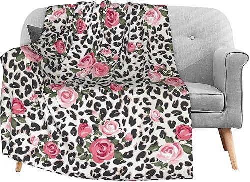 Miniatura 7 de Manta de forro polar sin costuras con diseño de rosa bonita para sofá, gruesa y mullida, cálida y suave, para sofá, 40 x 50 pulgadas