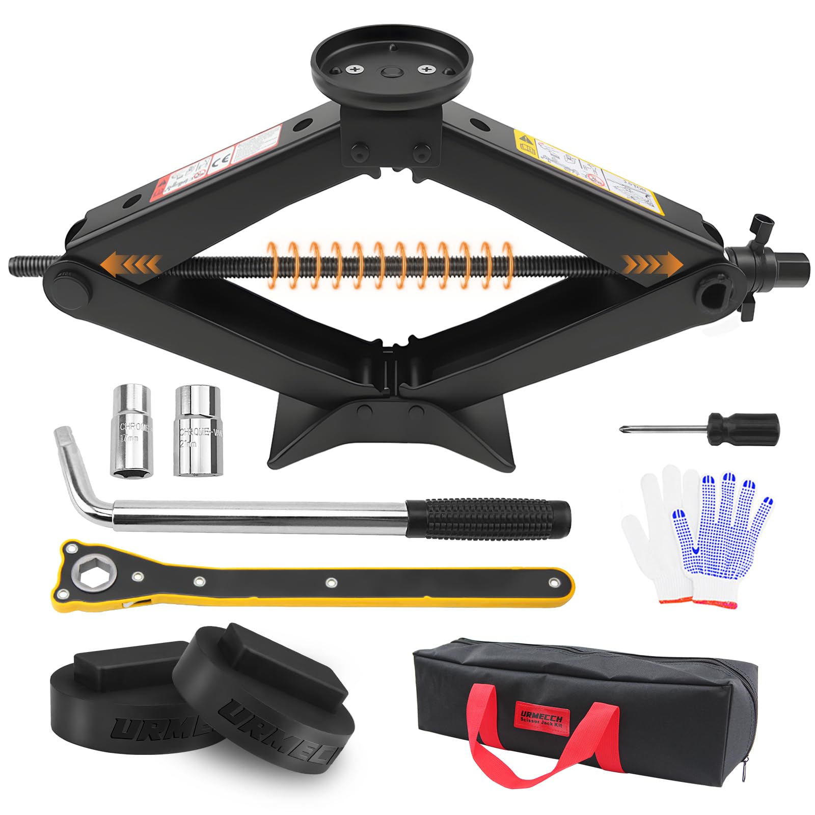 URMECCH 3-Ton Scissor Jack Kit