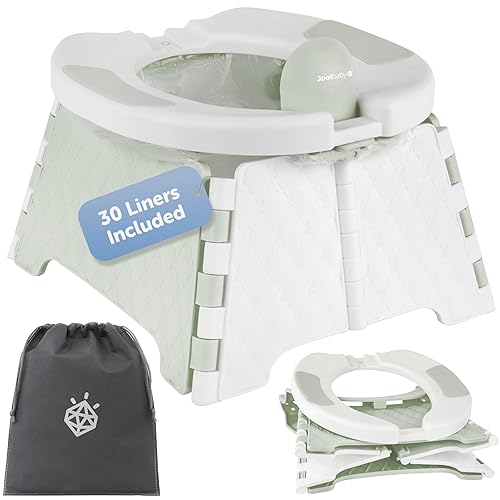 Miniatura 10 de Jool Baby Silla portátil de entrenamiento para ir al baño con bolsa de viaje y 30 forros, plegable, para uso en interiores y exteriores, camping Agua