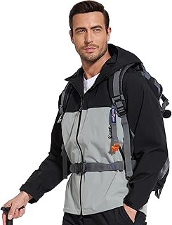 Mens Rain Jackets with Hood Unisex Waterproof Shell Jacket Lightweight R...