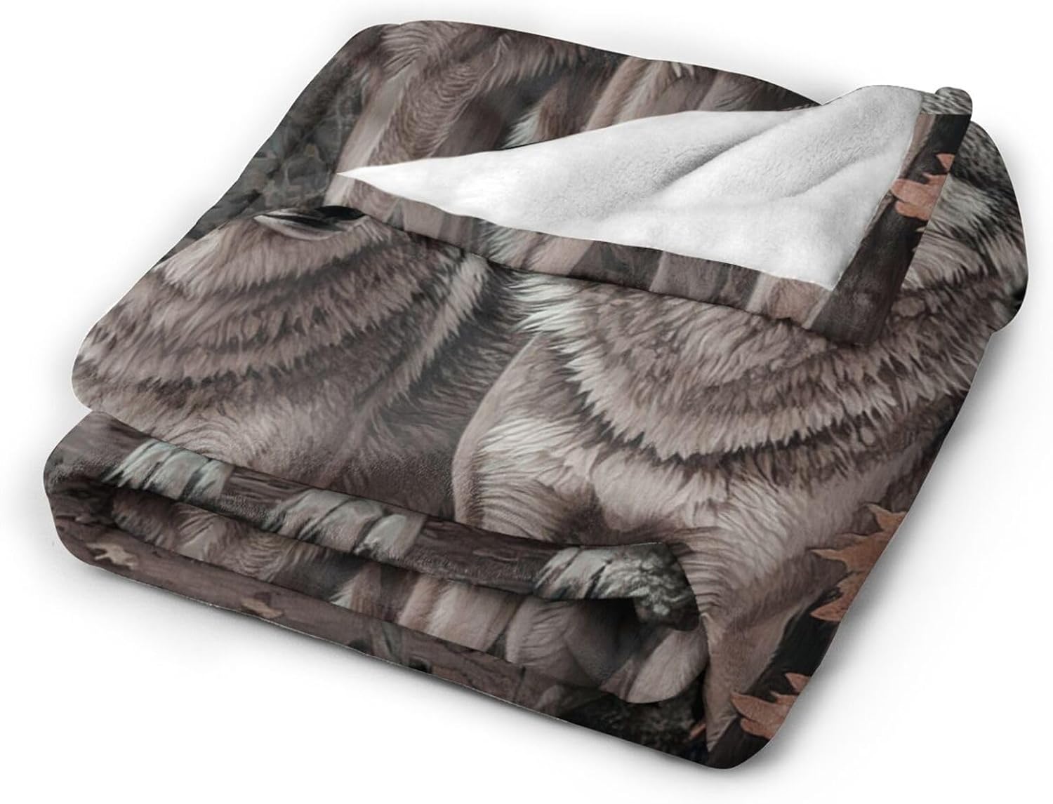 Wolf Blanket Wolf Gifts Soft Cozy Vintage Wolves Throw Blanket Ultra Warm Lightweight Fleece Plush Fuzzy Blanket Decor Stuff for Girls Women Kids Aults Bed 40"X50" - Image 4