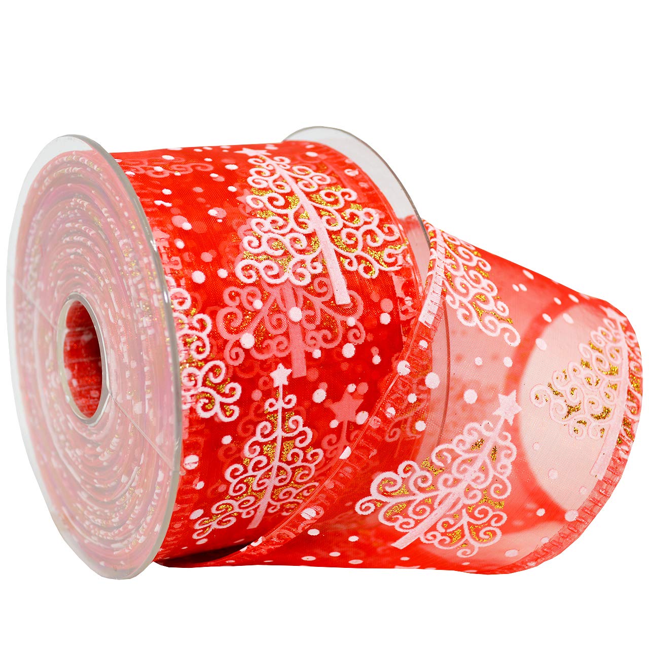 Ruban pailleté rouge pour une décoration de table de Noël magique et des cadeaux uniques