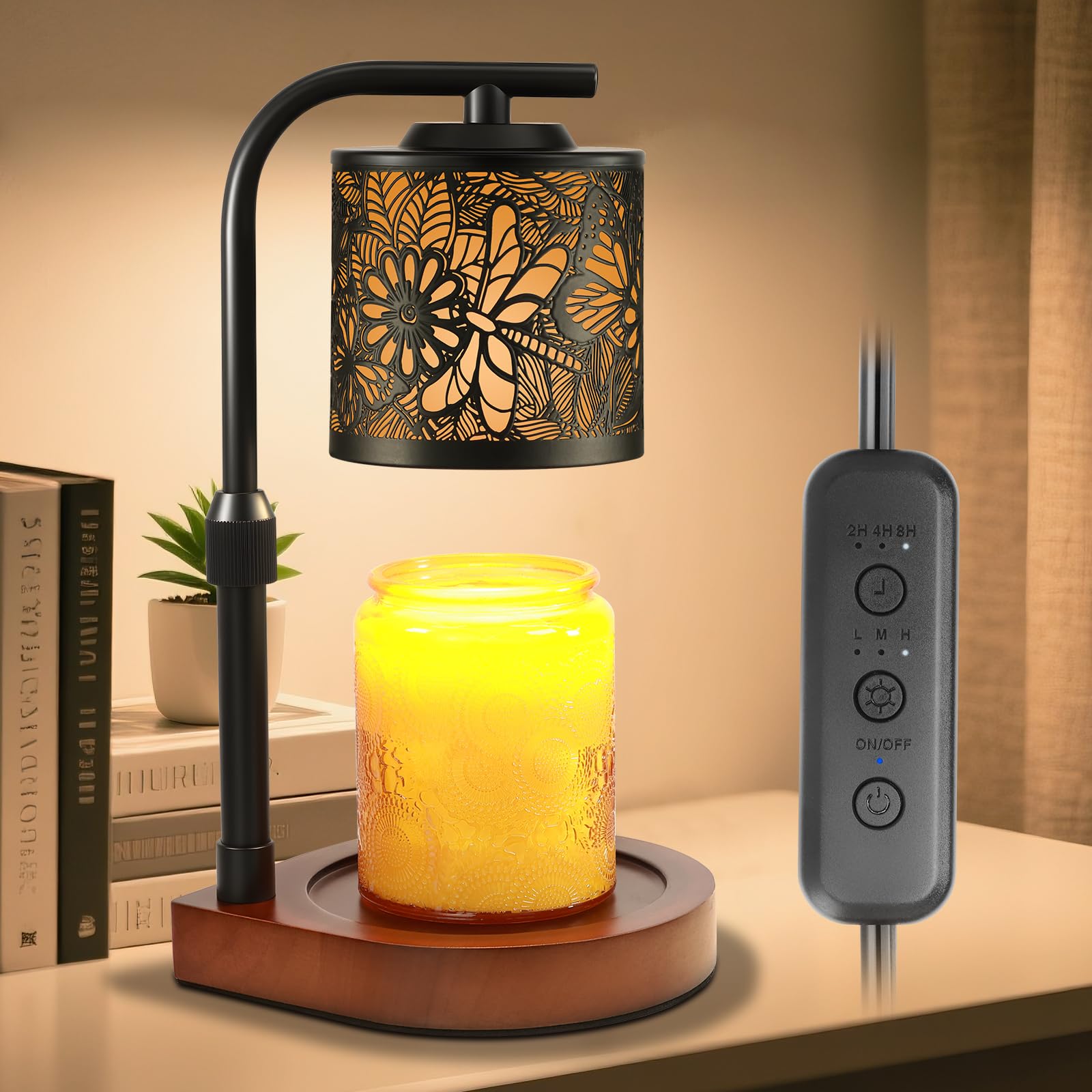Maromamix Candle Warmer Lamp with Timer & Dimmer - Vintage Electric Wax Melter for Scented Jar Candles, Aroma Night Light and Home Decor Gift for Women, Housewarming, Birthday, Christmas