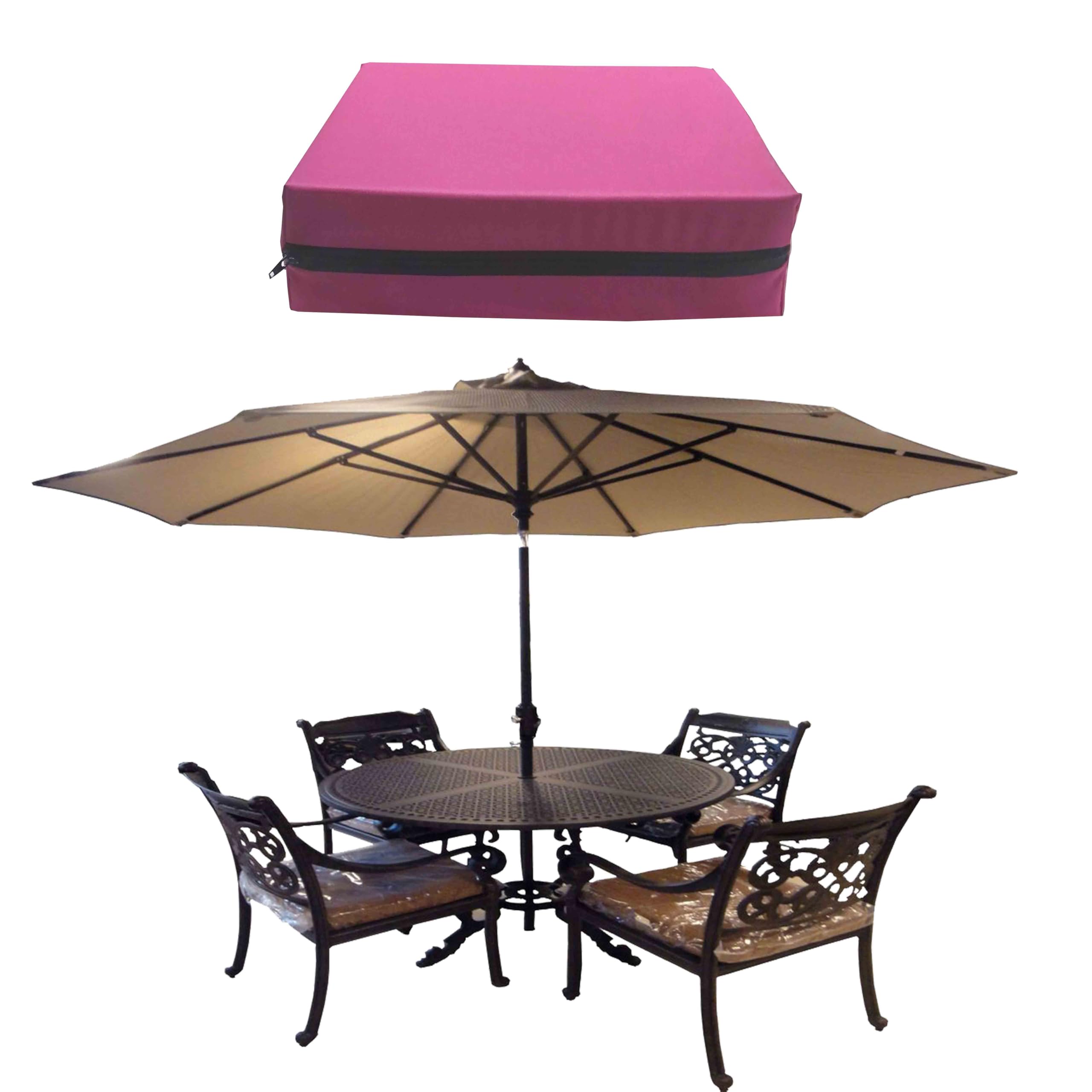 GRIZZLY FOAM Outdoor Indoor Seat Cushion Pads for Rattan Furniture Waterproof Dining Chairs Wheelchair Removeable Zipped Cover Ask Any Custom Size (Pink, 22x24x3inch 55x60x7.5cm)