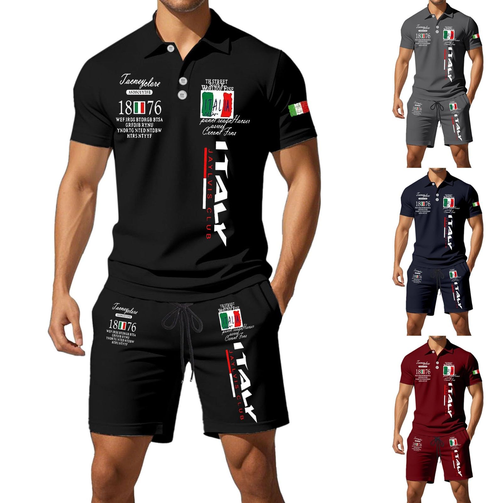 Generico Abiti da Uomo Eleganti, Completi Casual Estivi, vestibilità Comoda, Design Sartoriale Aderente, Stampati per Lo Shopping e Le attività Quotidiane