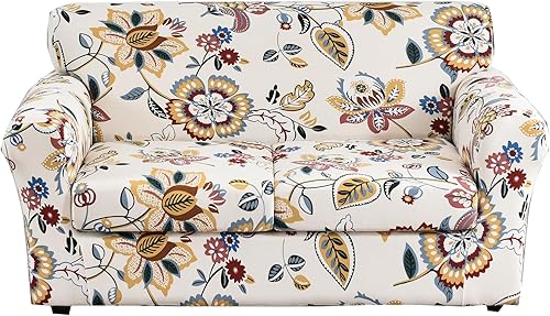 Miniatura 89 de CRFATOP Funda elástica para sillón de 2 piezas, suave y ajustable, con brazos, protector de muebles lavable para sala de estar, mascotas, perros,
