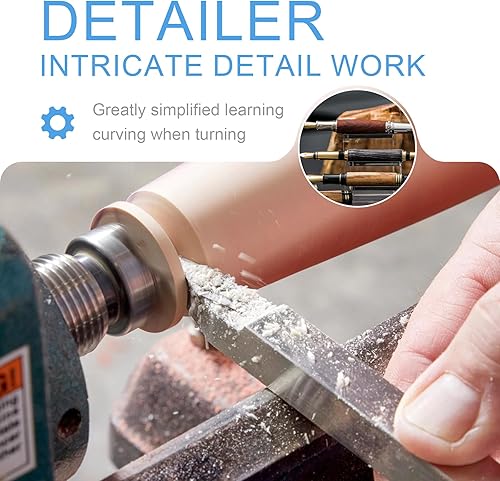 Miniatura 4 de Herramienta de torneado de madera, mini tamaño detallador de carburo con punta de carburo, barra de herramientas de cincel con cortador de inserción