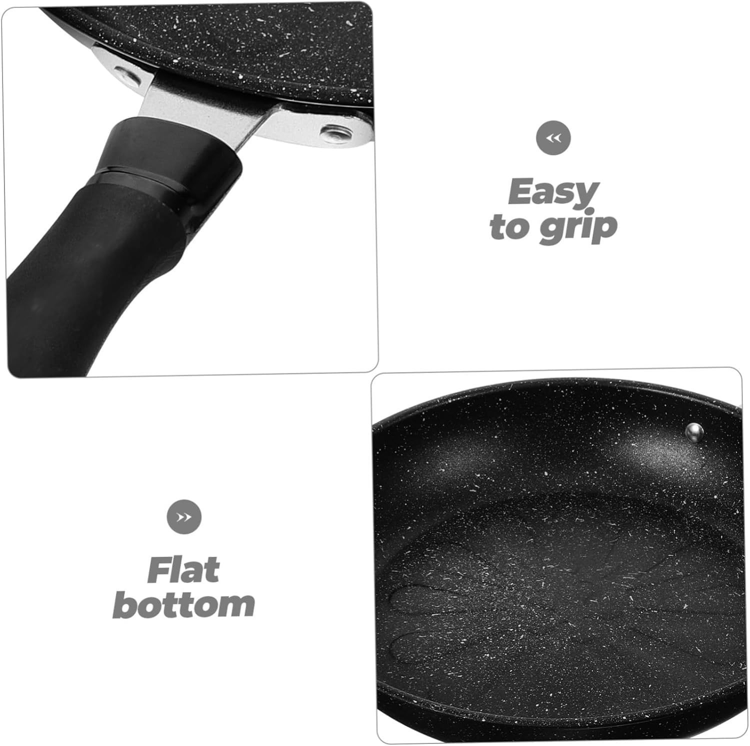 ABOOFAN Non Stick Omelette Pan Thicken Deep Frying Pan for Easy Cooking Maifanite Stone Coating for Eggs Compatible with Induction Cookers Black