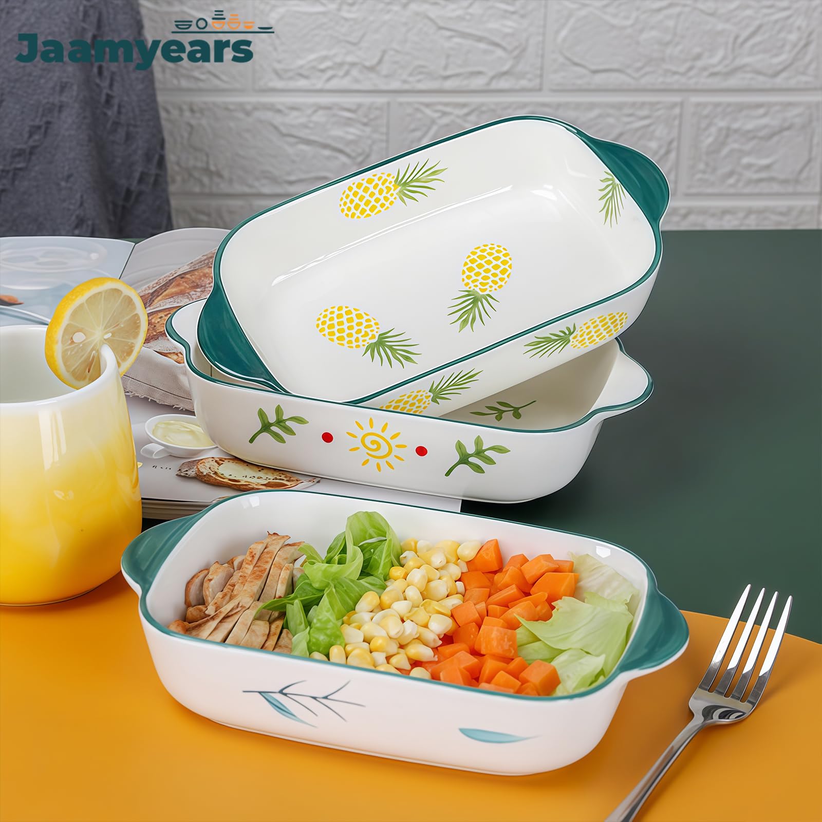 Naczynie do pieczenia, ceramiczne naczynie do lasagne do zapiekanek, 650 ml, bezpieczna w piekarniku, prostokątna blacha do pieczenia, wszechstronne naczynia kuchenne do piekarnika i kuchni, idealne