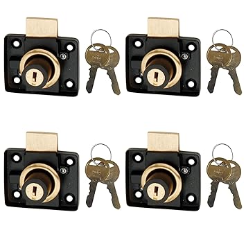 GINTL Black MultipurpoGINTL Drawer Lock with 2 Reversible Key for All The Doors of HouGINTL/Office Shop, gate, Shutter Pack of 1