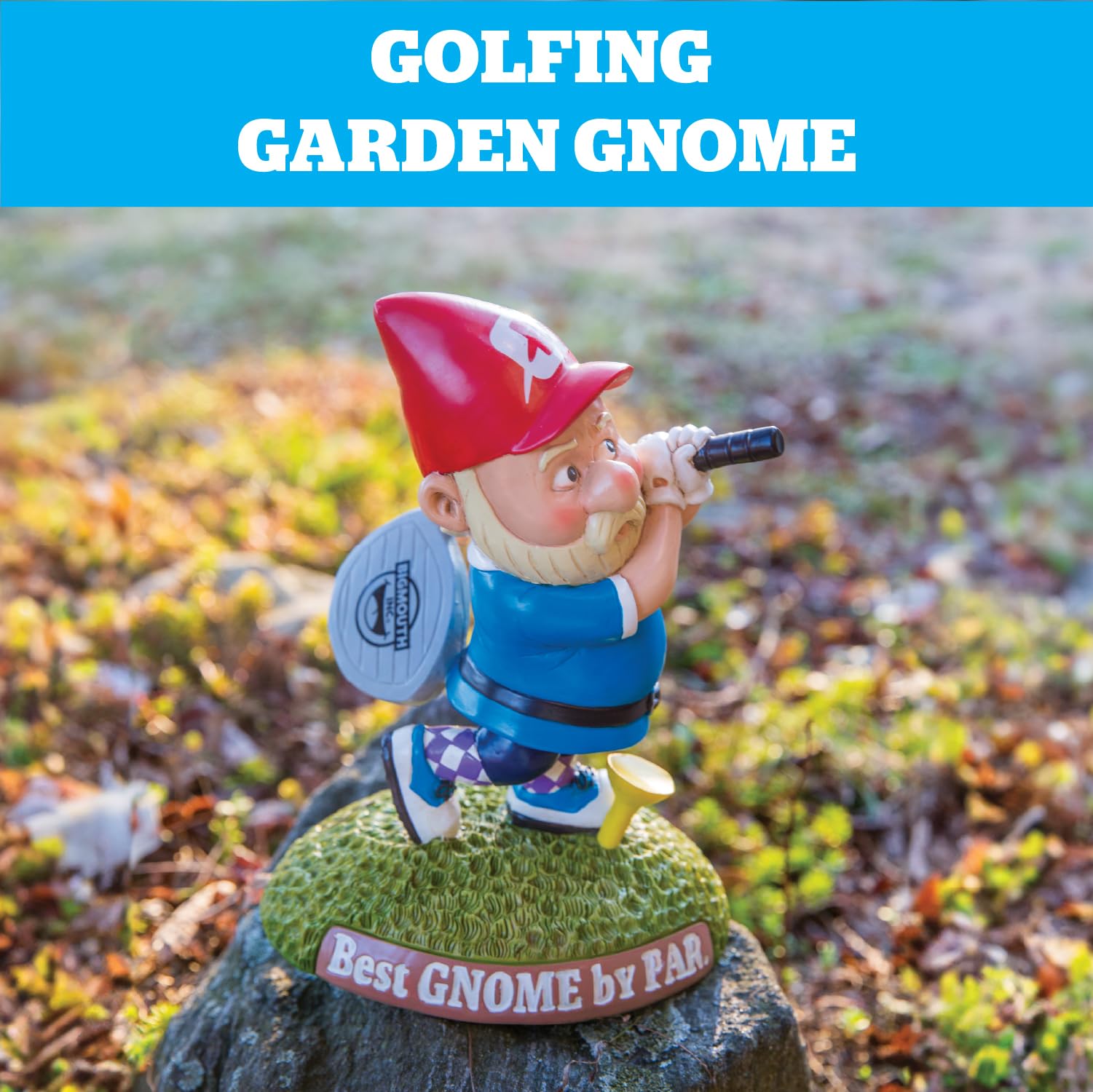BigMouth Inc Golf-Gartenzwerg Statue – lustige Rasendekoration, Outdoor-Golf-Dekoration, witzige Hof-Ornament, einzigartiges Golf-Geschenk, Rasen- und Gartenfigur